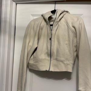 Scuba full zip cropped hoodie